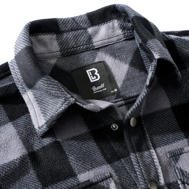 Koszula Brandit Jeff Fleece Long Sleeve - Black/Grey