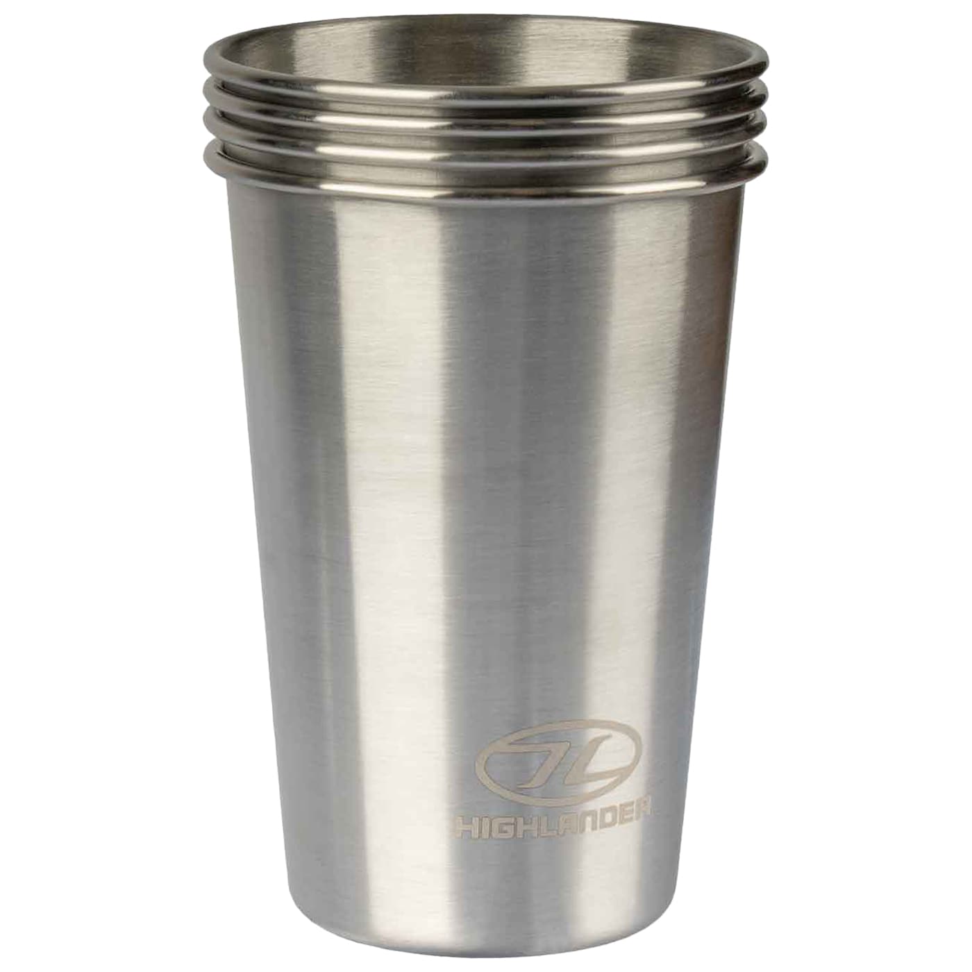 Kubek stalowy Highlander Outdoor Camp Cup 500 ml 4 szt. - Silver