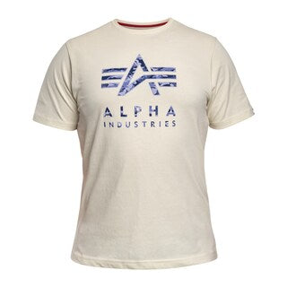 Koszulka T-Shirt Alpha Industries Camo Puff Print - Vintage Worn Blue