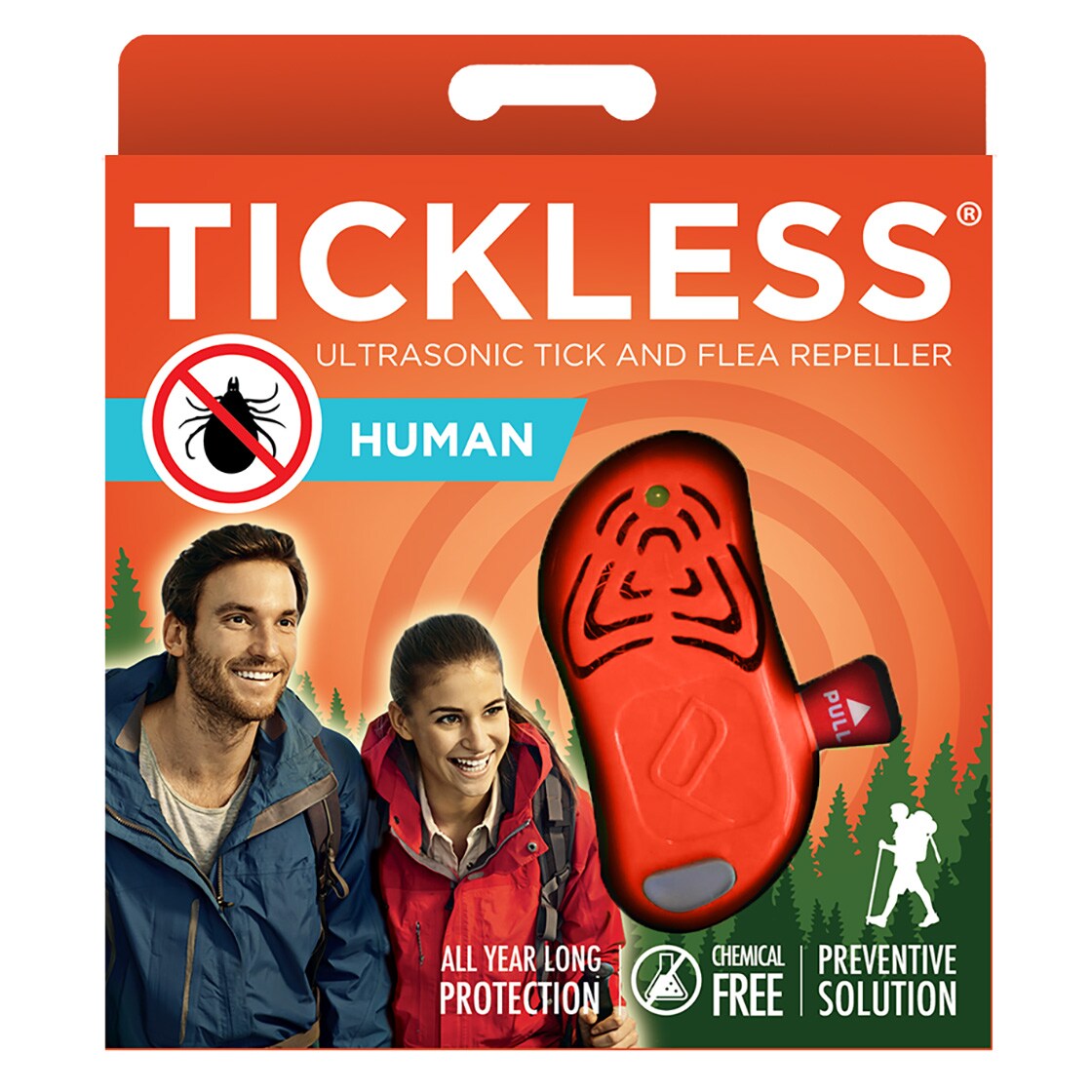 Ultradźwiękowa ochrona przed kleszczami TickLess Human - dla ludzi - Orange