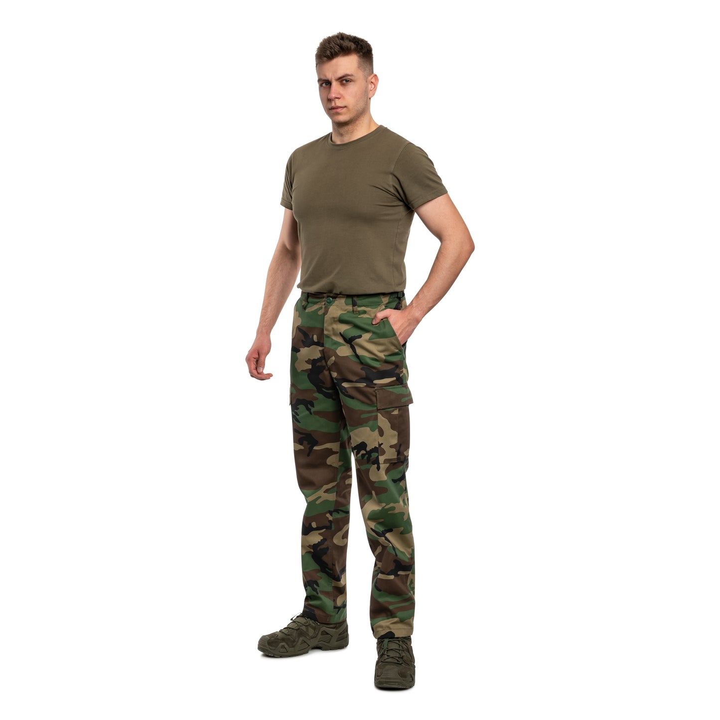 Spodnie wojskowe MFH US Combat BDU - Woodland