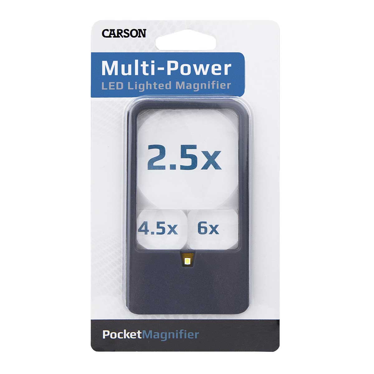 Lupa Carson Multi-Power LED Lighted Pocket Magnifier 2,5x / 4,5x / 6x
