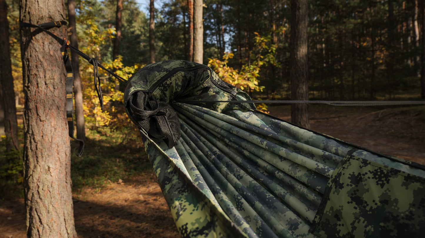Hamak ultralekki TigerWood Ważka V2 Pocket Camo - z moskitierą
