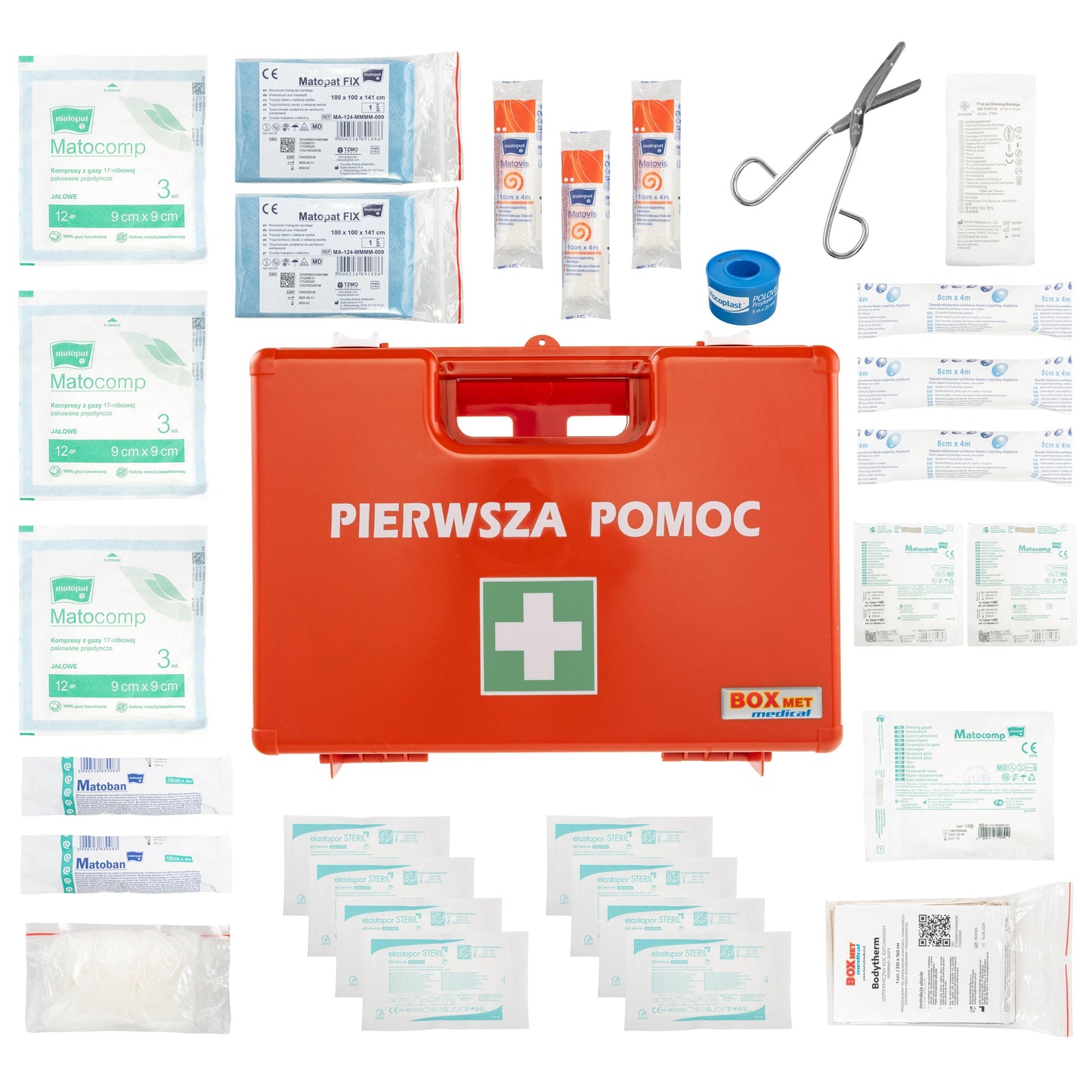 Apteczka Boxmet Medical DIN 13164 w walizce - Orange