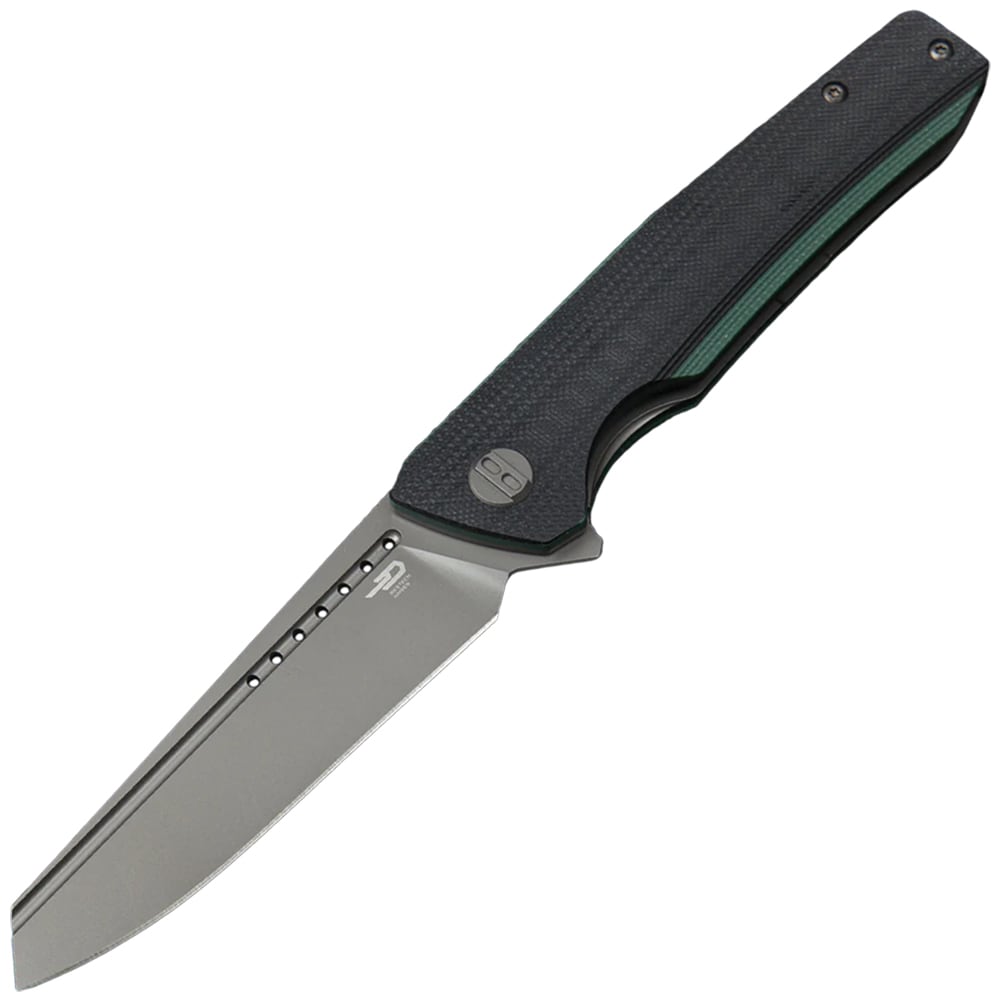 Nóż składany Bestech Knives Slyther - Grey Titanized, Green/Black G10