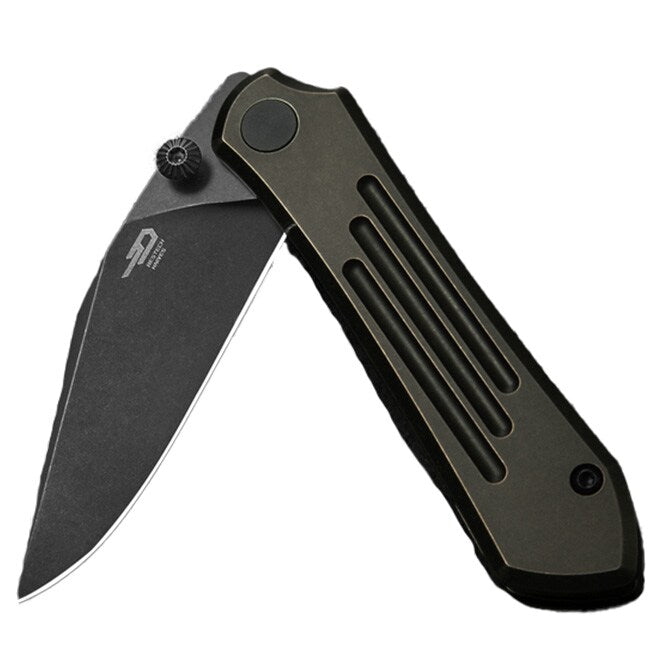 Nóż składany Bestech Knives Icarus - Black Blade / Dark Bronze Titanium