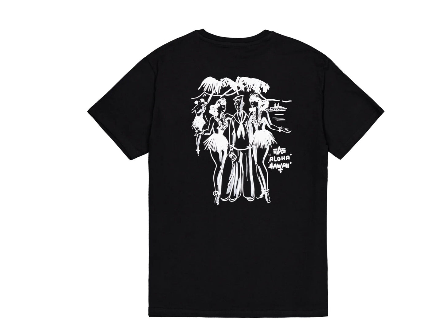 Koszulka T-shirt Alpha Industries Aloha Back Print - Black