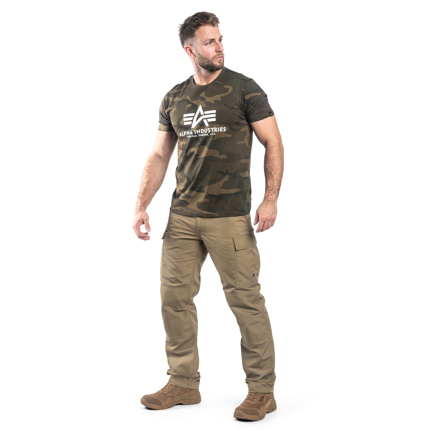 Koszulka T-shirt Alpha Industries Basic - Olive Camo