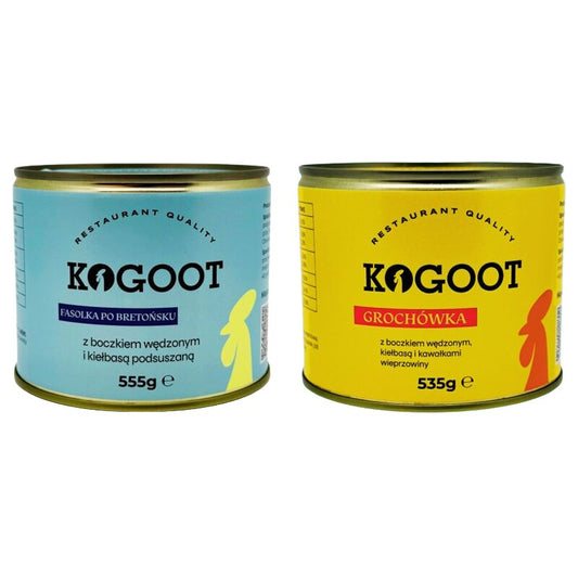 Żywność konserwowana Kogoot - Fasolka po bretońsku 555 g, Grochówka 535 g