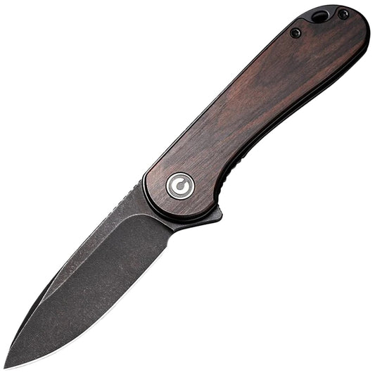 Nóż składany Civivi D2 Elementum Flipper C907W - Black Stonewashed/Black Ebony Wood