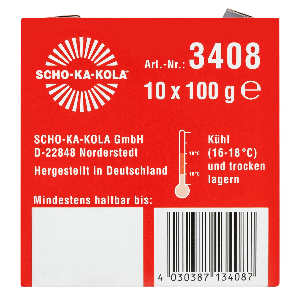 Czekolada Scho-Ka-Kola gorzka z kofeiną - 10 szt.