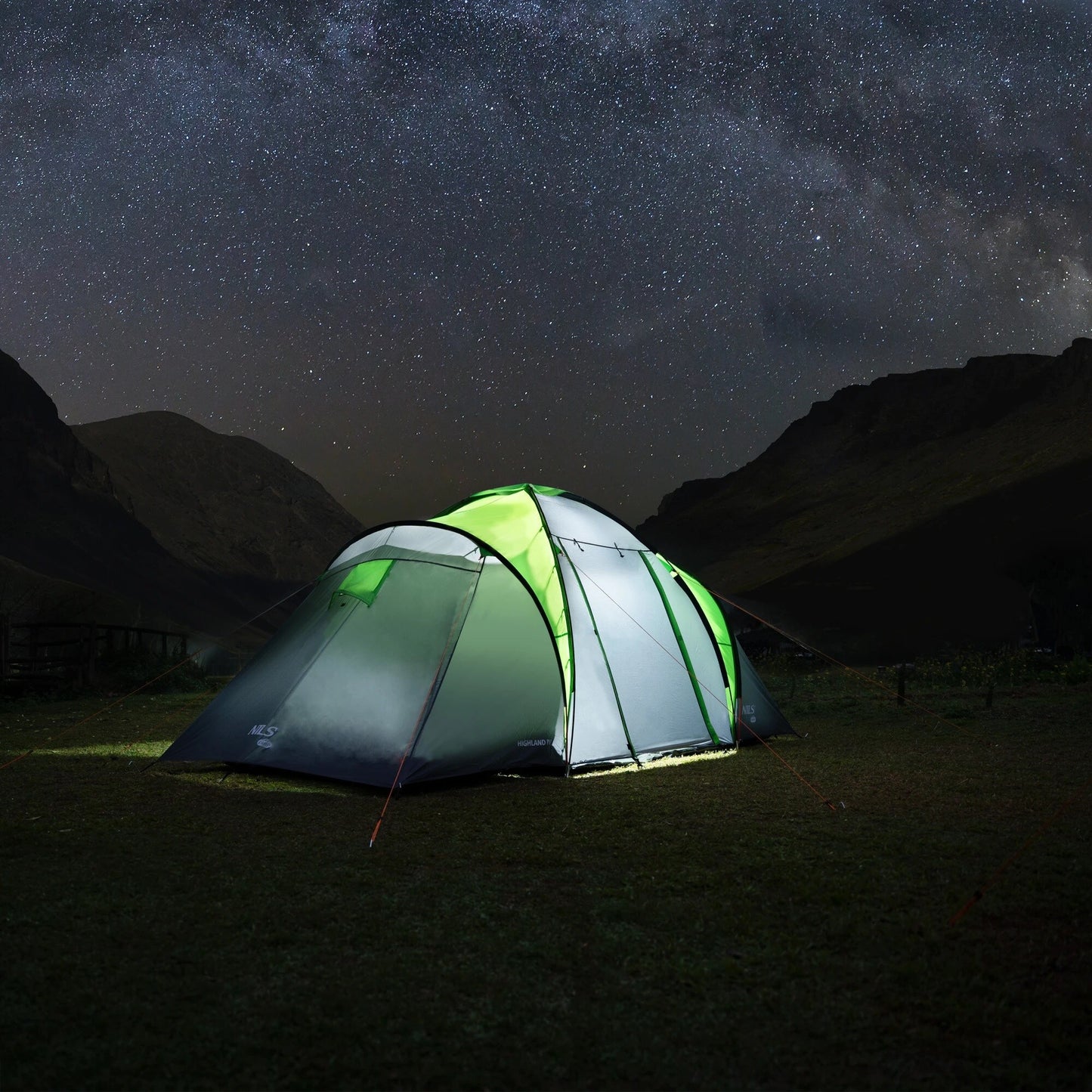 Namiot 4-osobowy Nils Camp Highland IV NC6431 - Zielono-Szary