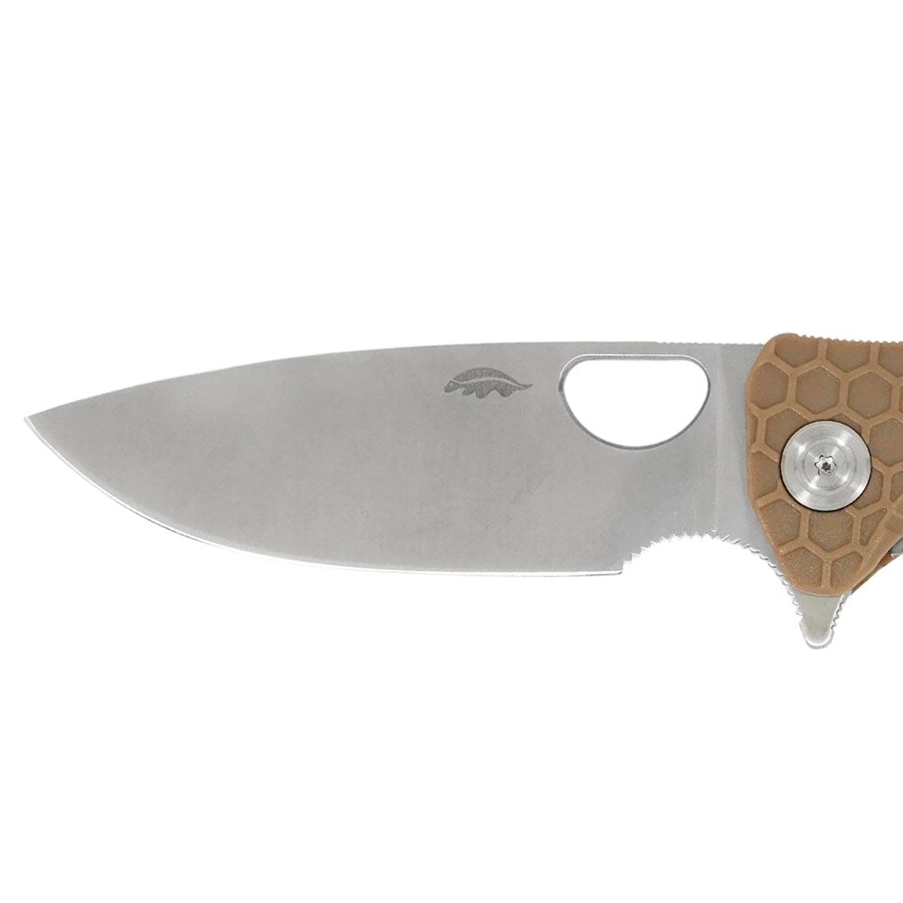 Nóż składany Honey Badger Drop-Point Flipper Medium 8Cr13MoV - Tan