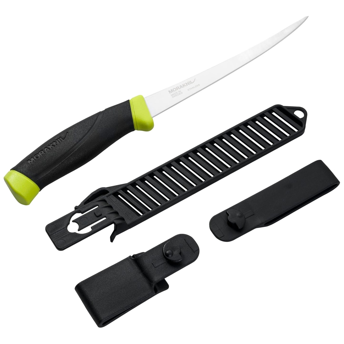 Nóż Mora Companion Fishing Fillet 155 - Black/Lime Green