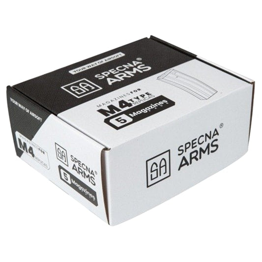 Zestaw 5 magazynków ASG Specna Arms Mid-Cap do replik M4/M16 - Gray