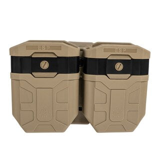Podwójna ładownica obrotowa ESP z montażem UBC-02 na magazynki AK - Khaki