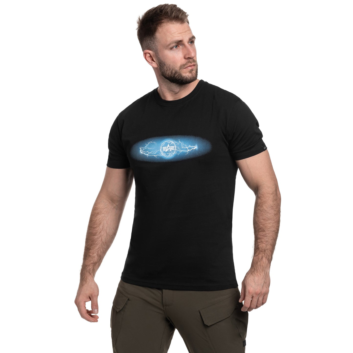 Koszulka T-Shirt Alpha Industries Lightning - Black/Blue