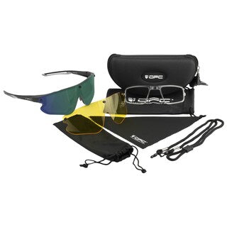 Okulary przeciwsłoneczne OPC All Round Morpho - Matt Black/Green/Yellow Set