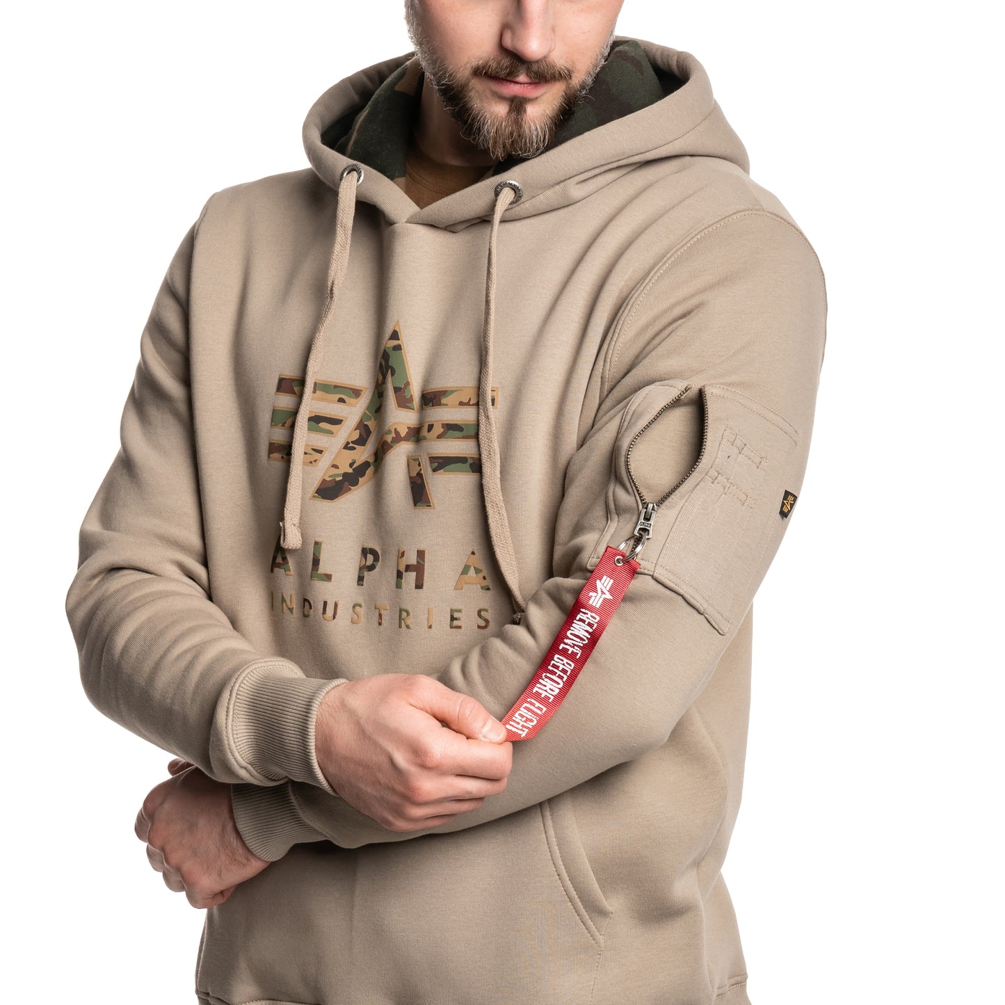 Bluza Alpha Industries Camo TPU Hoody - Vintage Sand