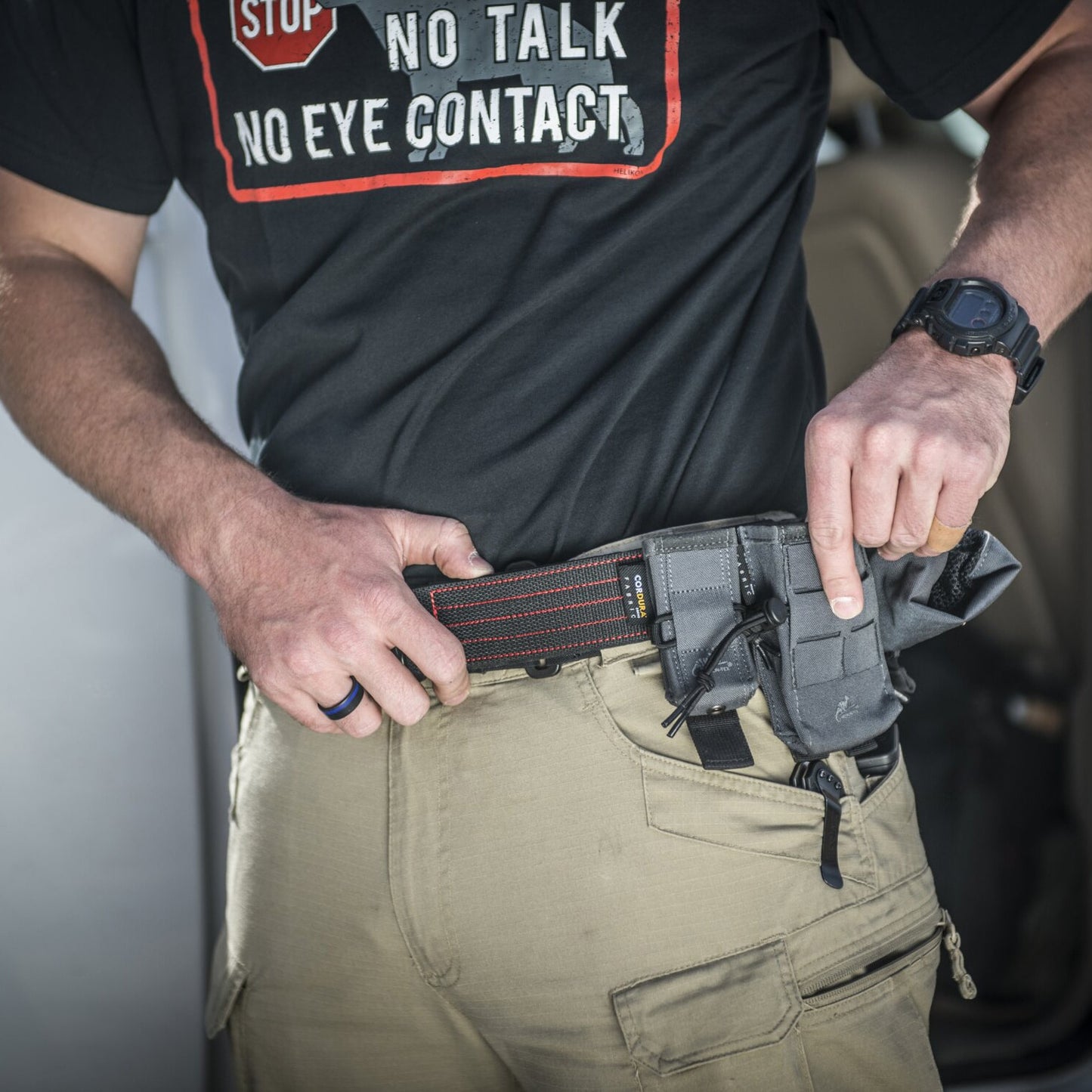 Pas taktyczny Helikon Competition Nautic Shooting Belt - Black/Red