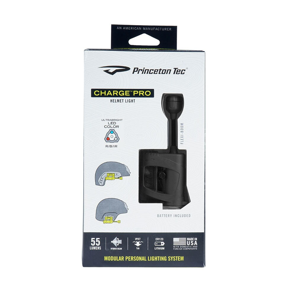 Latarka na hełm Princeton Tec Charge Pro Black - 55 lumenów