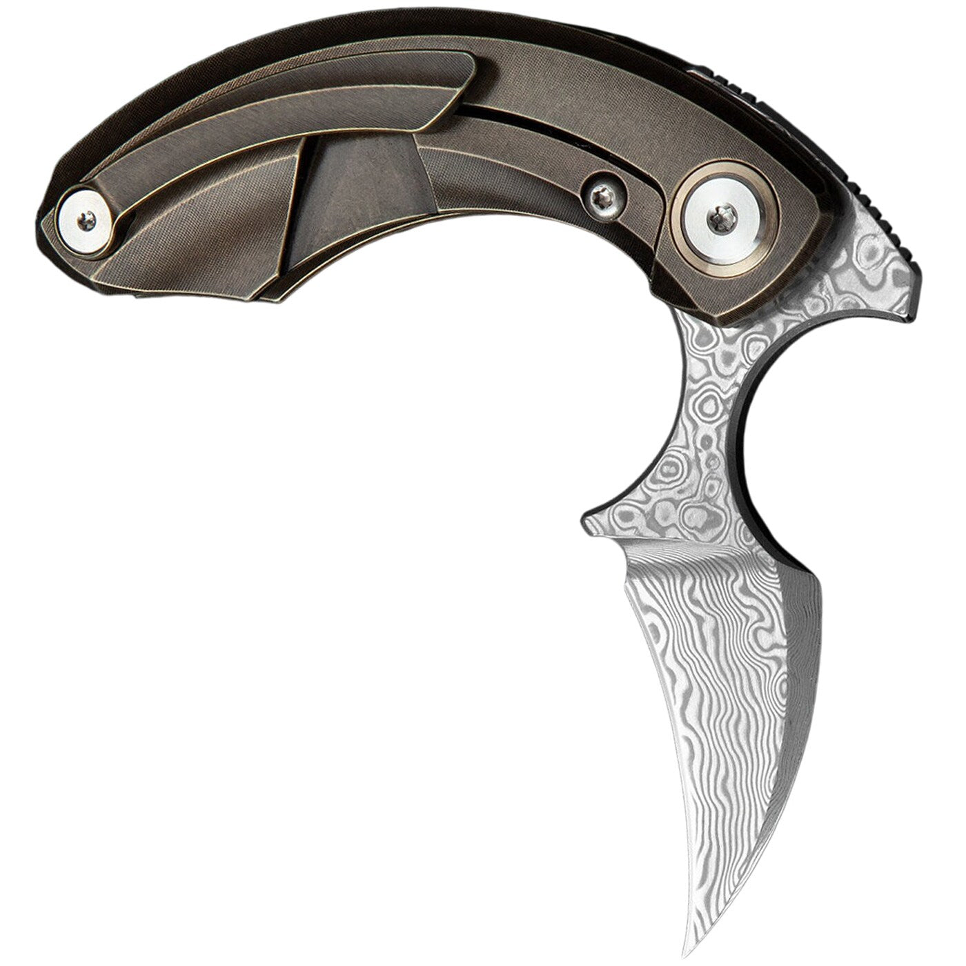 Nóż składany Bestech Knives Strelit - Damascus/Bronze Titanium