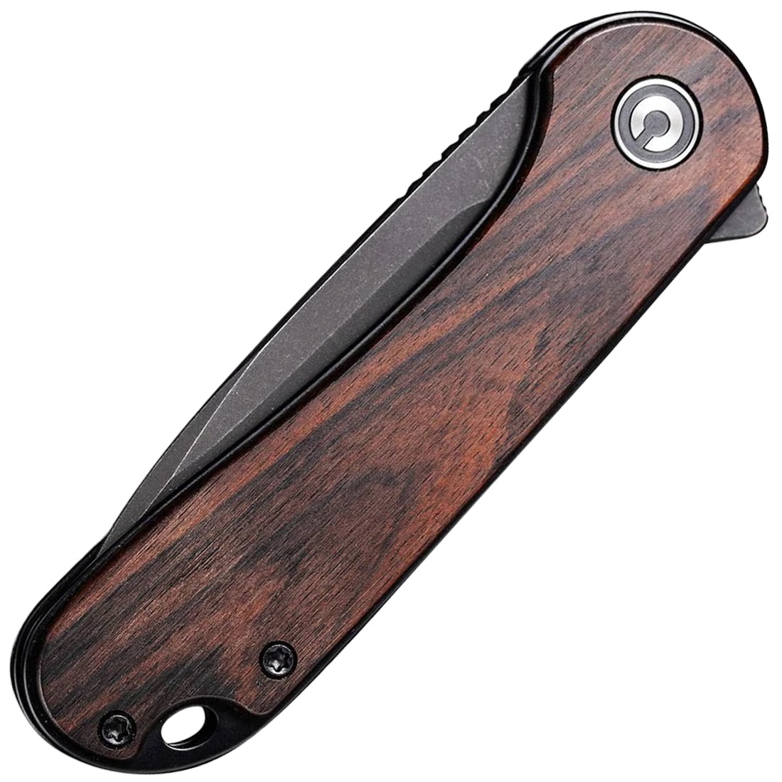 Nóż składany Civivi D2 Elementum Flipper C907W - Black Stonewashed/Black Ebony Wood