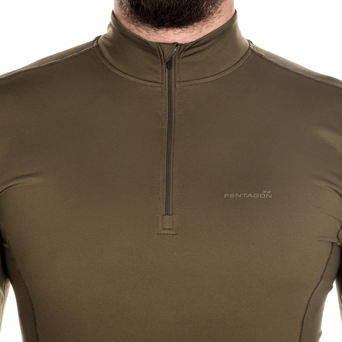 Koszulka termoaktywna Pentagon Pindos 1/2 ZIP - Olive