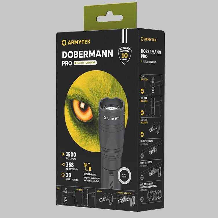 Latarka Armytek Dobermann Pro Magnet USB - 1500 lumenów