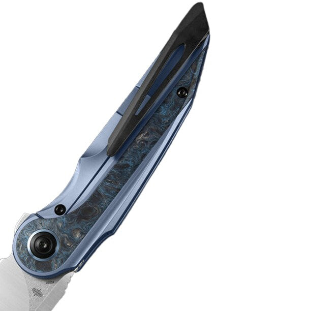 Nóż składany Bestech Knives Blind Fury - Satin/Blue Titanium Silver Carbon Fiber