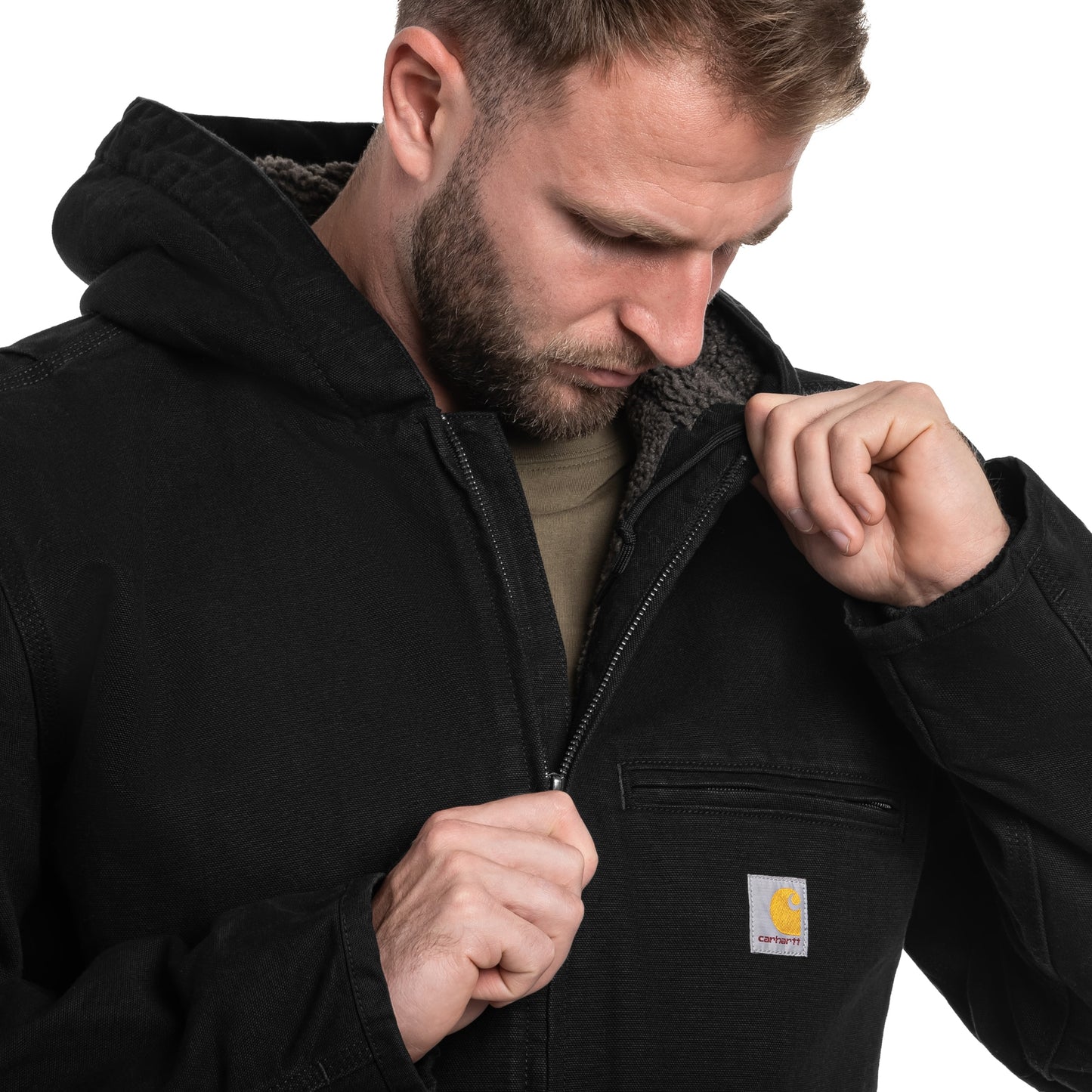 Kurtka Carhartt Washed Duck Sherpa Lined - Black