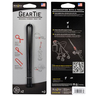 Troki Nite Ize Gear Tie 12" Black - 2 szt.