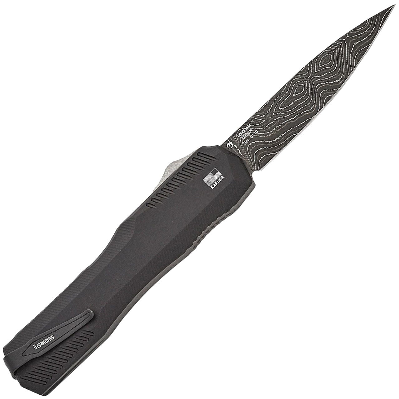 Nóż sprężynowy Kershaw Livewire Damascus - Black