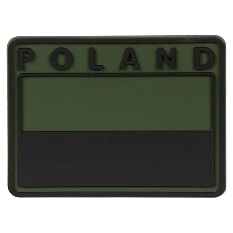 Emblemat velcro Helikon flaga Polska PVC gaszona Olive Green