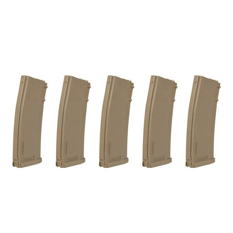 Zestaw 5 magazynków Specna Arms Mid-Cap S-Mag do M4/M16 - Tan