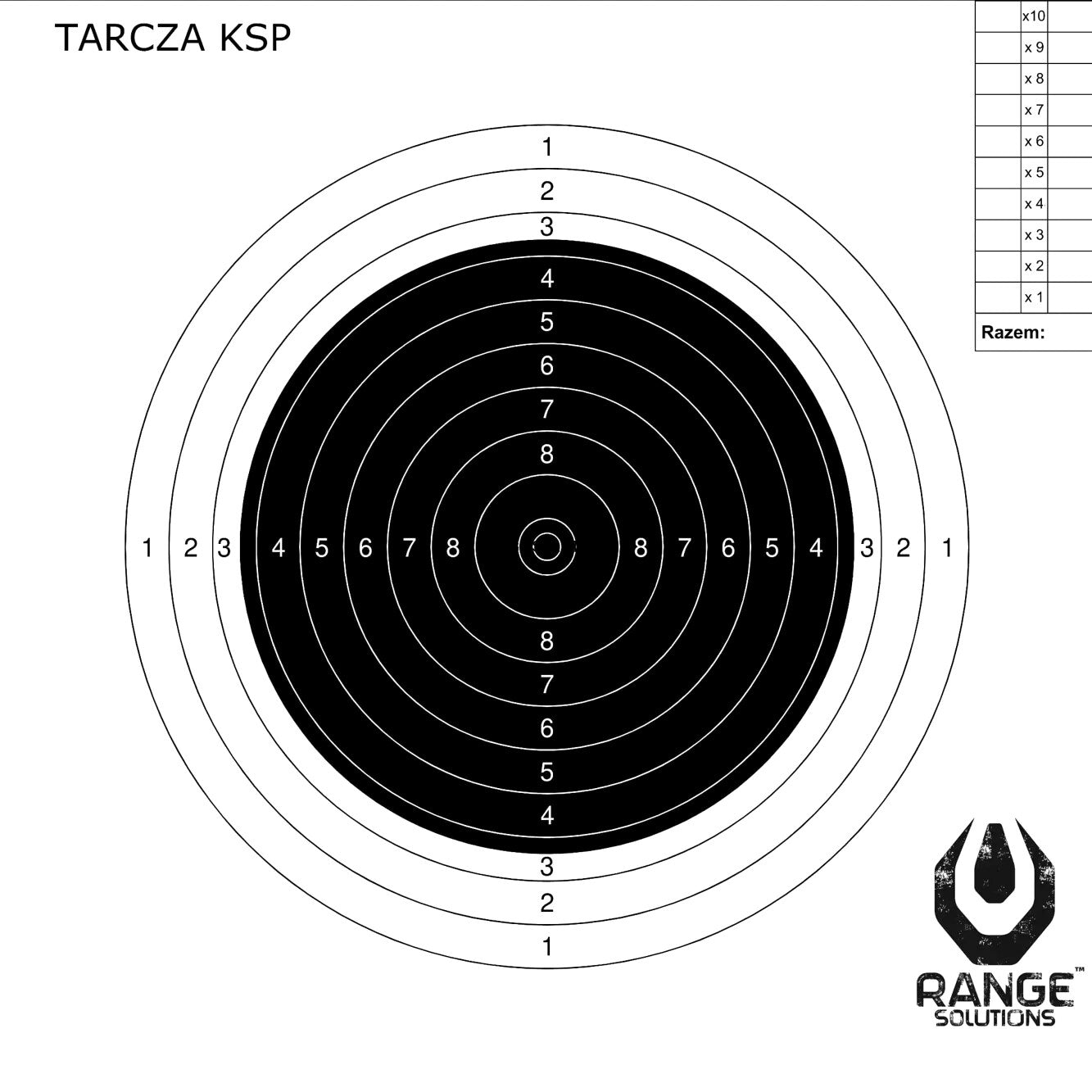 Tarcze strzeleckie Range Solutions KSP - 500 sztuk