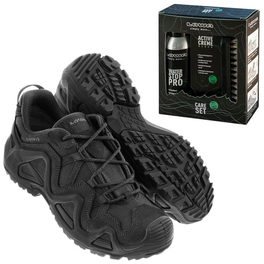 Buty Zephyr GTX Low TF Black + Care Set Lowa do czyszczenia obuwia - zestaw