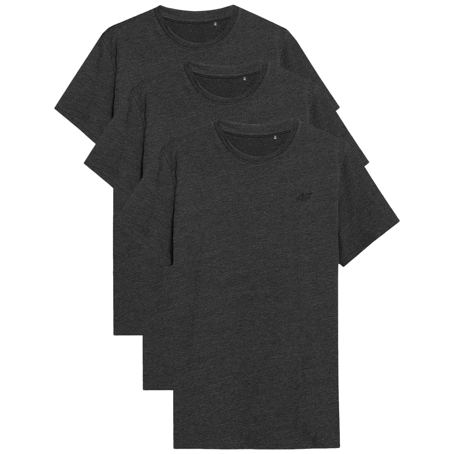 Koszulka T-shirt 4F TTSHM536 Ciemny Szary Melanż - 3 szt.