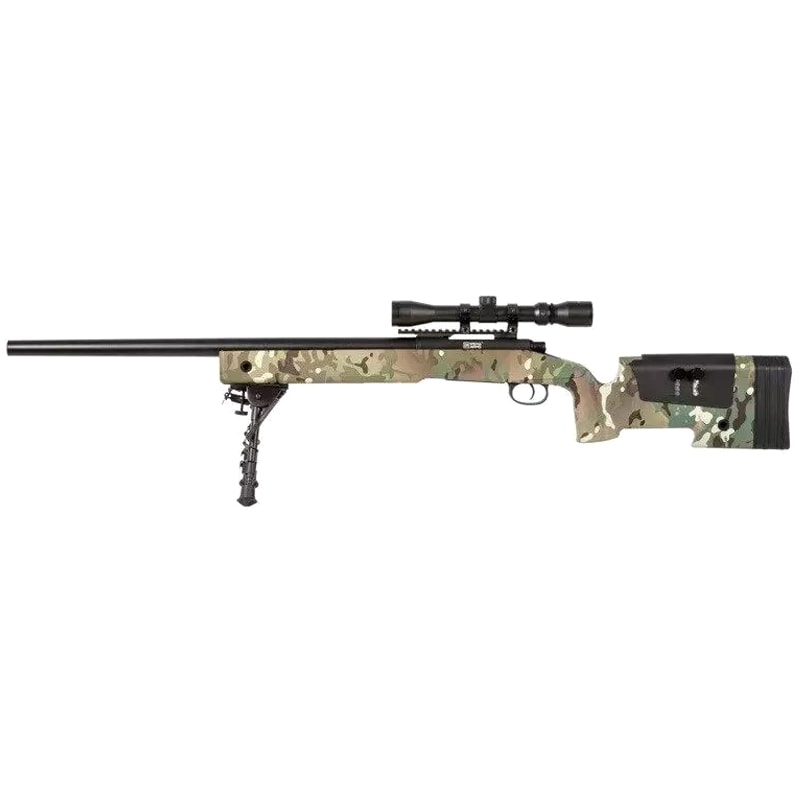 Karabin snajperski ASG Specna Arms SA-S02 Core High Velocity z lunetą i dwójnogiem - MultiCam