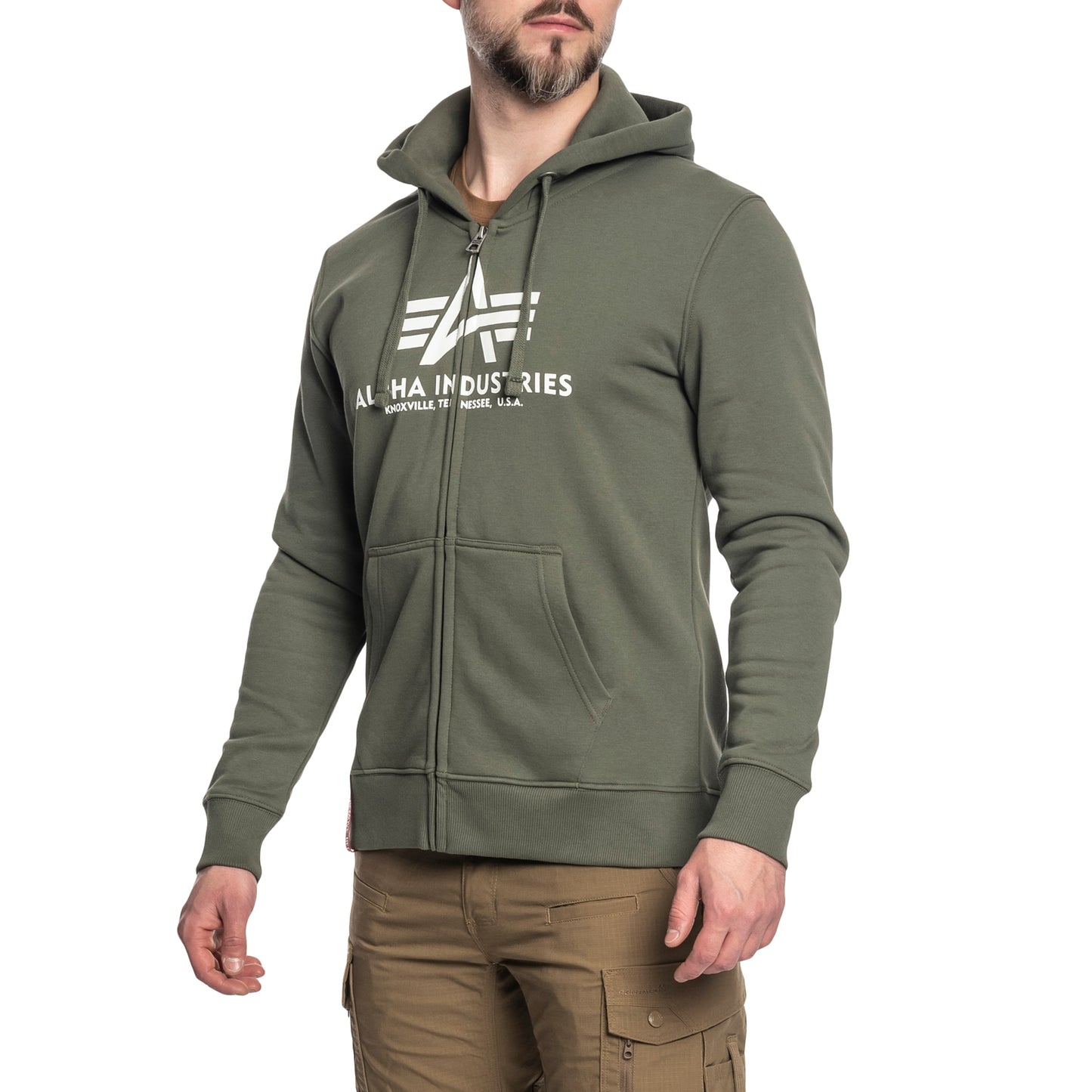 Bluza Alpha Industries Basic Zip Hoody - Dark Olive