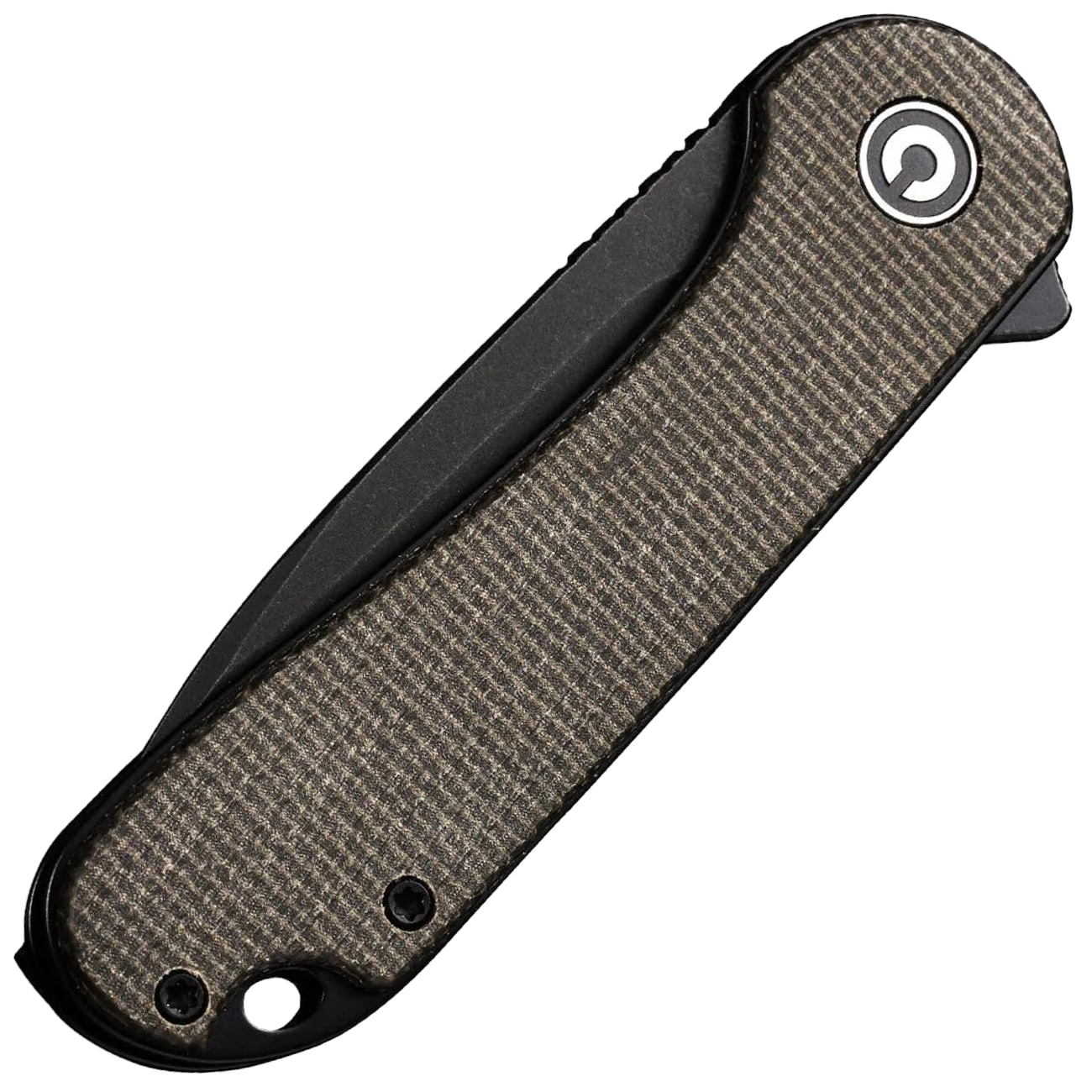 Nóż składany Civivi D2 Elementum Flipper C907Z - Black Stonewashed/Dark Green Micarta