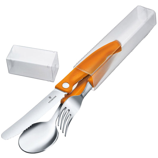 Zestaw Victorinox - nóż składany, widelec, łyżka - Orange