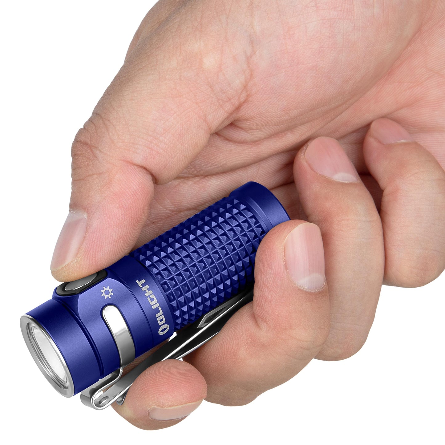 Latarka Olight Baton 4 Premium Edition Regal Blue z bezprzewodowym etui ładującym - 1300 lumenów