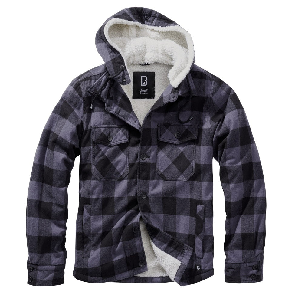 Kurtka Brandit Lumberjacket Hooded Black/Grey Gringham