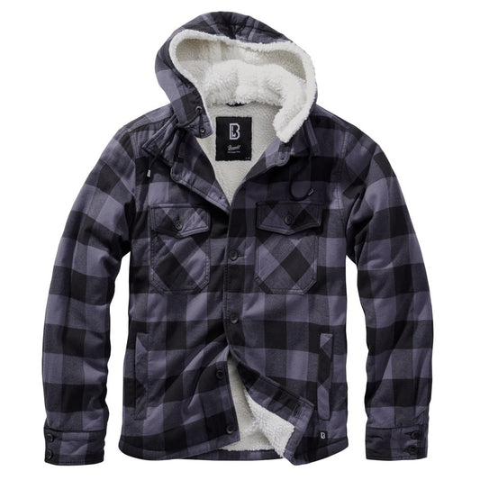 Kurtka Brandit Lumberjacket Hooded Black/Grey Gringham