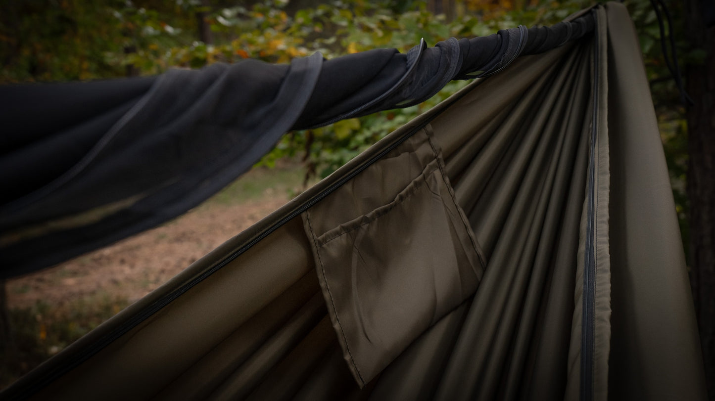 Hamak ultralekki TigerWood Ważka V2 Double Zip Khaki - z moskitierą