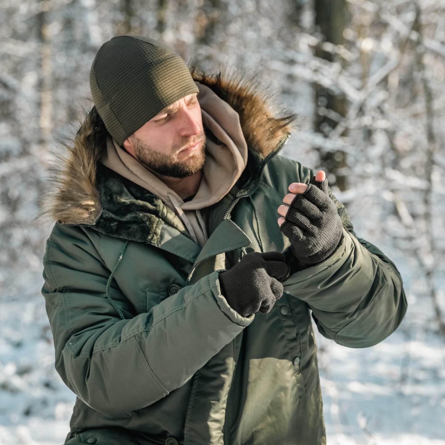 Rękawice Mil-Tec Thinsulate bez palców - Black