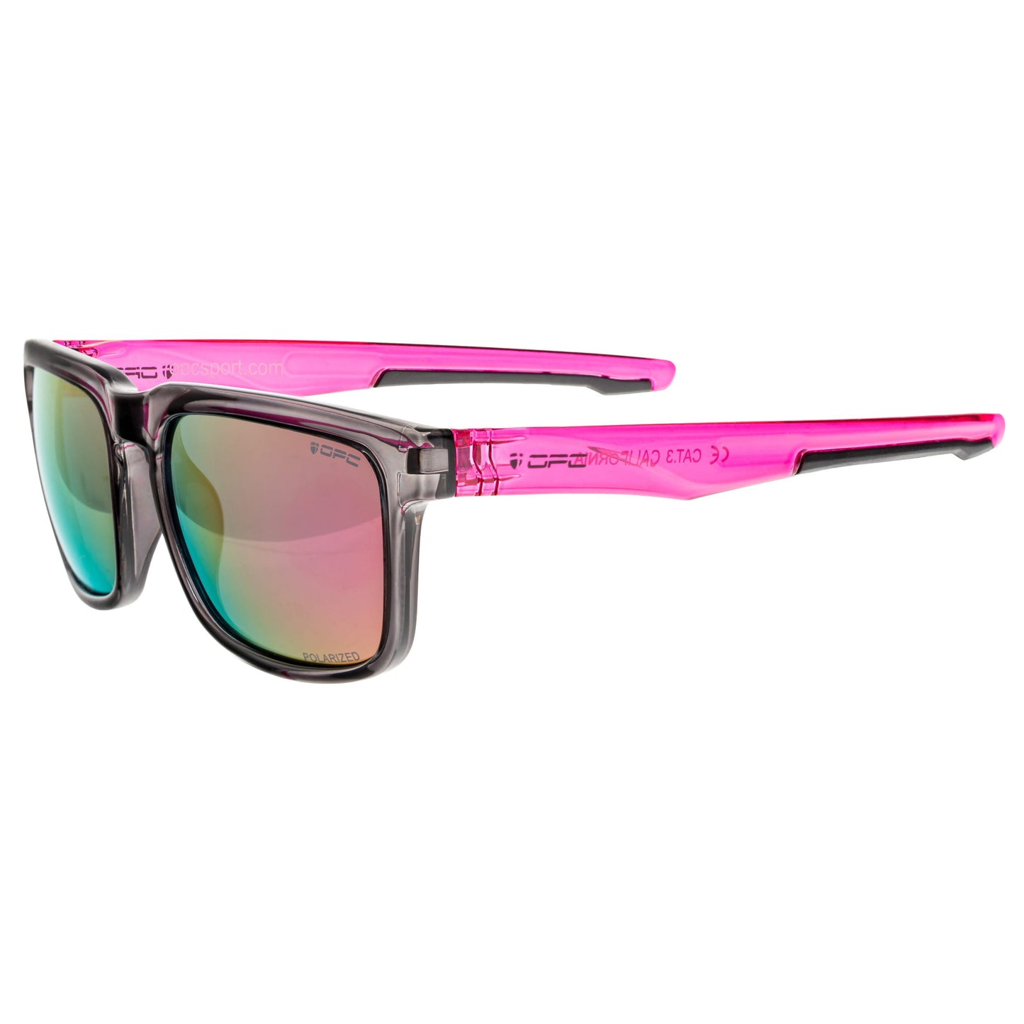 Okulary przeciwsłoneczne OPC Lifestyle California Black/Pink Revo z polaryzacją