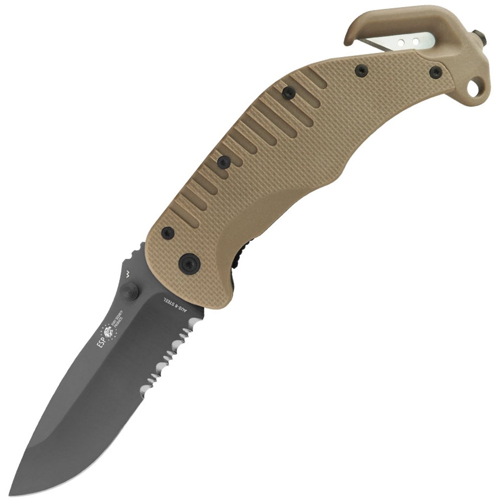 Nóż składany ratowniczy ESP RKK-01-S Rescue Knife - Khaki