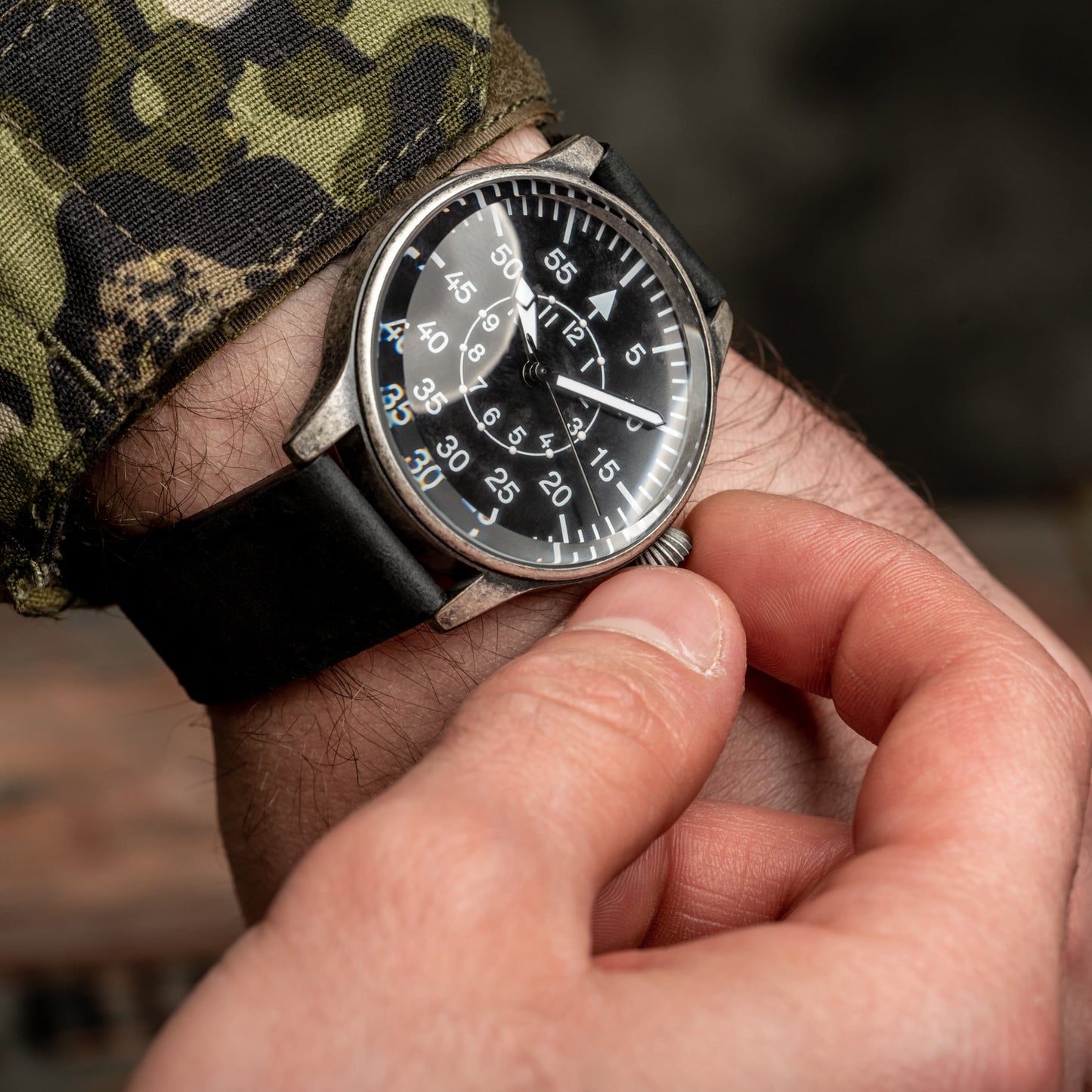 Zegarek Mil-Tec Army Retro Pilot Quartz Watch - Black
